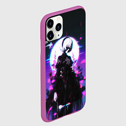 Чехол iPhone 11 Pro матовый Nier automata 2b neon, цвет: 3D-фиолетовый — фото 2