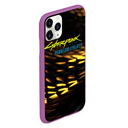 Чехол iPhone 11 Pro матовый Cyberpunk 2077 phantom liberty black gold, цвет: 3D-фиолетовый — фото 2