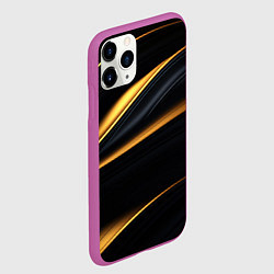 Чехол iPhone 11 Pro матовый Black gold texture, цвет: 3D-фиолетовый — фото 2