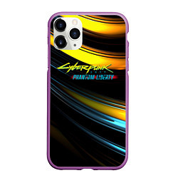 Чехол iPhone 11 Pro матовый Cyberpunk 2077 phantom liberty black gold