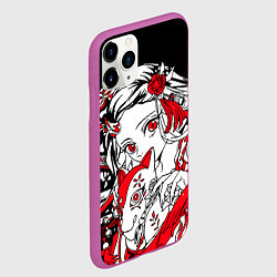Чехол iPhone 11 Pro матовый Клинок рассекающий демонов - незуко комадо, цвет: 3D-фиолетовый — фото 2
