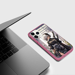 Чехол iPhone 11 Pro матовый Nier automata девушка с мечами, цвет: 3D-малиновый — фото 2