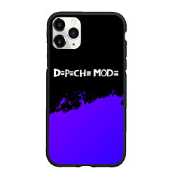 Чехол iPhone 11 Pro матовый Depeche Mode purple grunge, цвет: 3D-черный