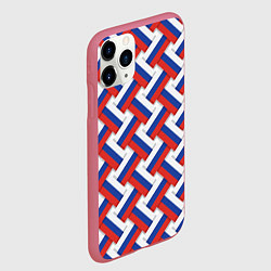 Чехол iPhone 11 Pro матовый Россия - плетёнка, цвет: 3D-малиновый — фото 2