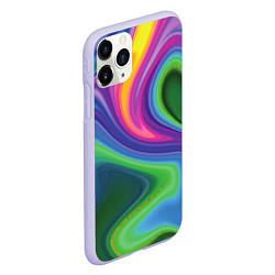 Чехол iPhone 11 Pro матовый Color abstraction, цвет: 3D-светло-сиреневый — фото 2