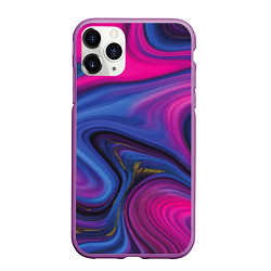 Чехол iPhone 11 Pro матовый Pink blue style, цвет: 3D-фиолетовый