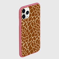 Чехол iPhone 11 Pro матовый Пятнистая шкура жирафа, цвет: 3D-малиновый — фото 2