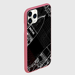 Чехол iPhone 11 Pro матовый Чертеж ракеты, цвет: 3D-малиновый — фото 2