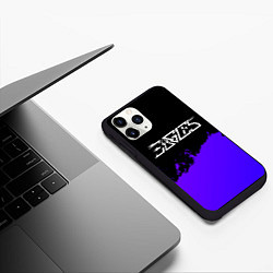 Чехол iPhone 11 Pro матовый Eagles purple grunge, цвет: 3D-черный — фото 2