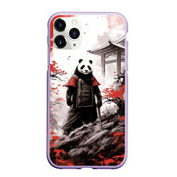Чехол iPhone 11 Pro матовый Panda samurai, цвет: 3D-светло-сиреневый