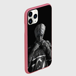 Чехол iPhone 11 Pro матовый Lil Peep in the dark, цвет: 3D-малиновый — фото 2