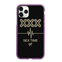 Чехол iPhone 11 Pro матовый Sex Time, цвет: 3D-фиолетовый