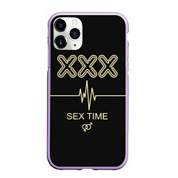 Чехол iPhone 11 Pro матовый Sex Time, цвет: 3D-светло-сиреневый