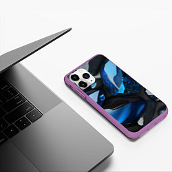 Чехол iPhone 11 Pro матовый Красивые камни текстура - нейросеть, цвет: 3D-фиолетовый — фото 2