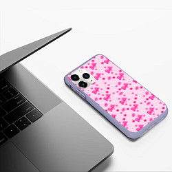 Чехол iPhone 11 Pro матовый Барби, сердечки и цветочки, цвет: 3D-светло-сиреневый — фото 2