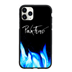 Чехол iPhone 11 Pro матовый Pink Floyd blue fire, цвет: 3D-черный