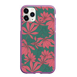 Чехол iPhone 11 Pro матовый Pink nature, цвет: 3D-фиолетовый