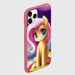 Чехол iPhone 11 Pro матовый Флаттершай, цвет: 3D-малиновый — фото 2