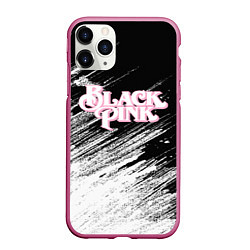 Чехол iPhone 11 Pro матовый Blackpink - черно-белый, цвет: 3D-малиновый