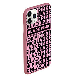 Чехол iPhone 11 Pro матовый Blackpink - pink text, цвет: 3D-малиновый — фото 2