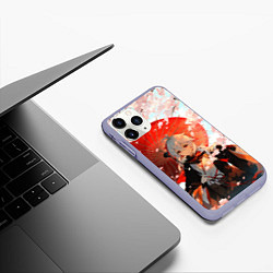 Чехол iPhone 11 Pro матовый Казуха с зонтиком - Геншин Импакт, цвет: 3D-светло-сиреневый — фото 2