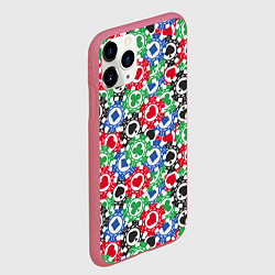 Чехол iPhone 11 Pro матовый Фишки, Ставки, Покер, цвет: 3D-малиновый — фото 2