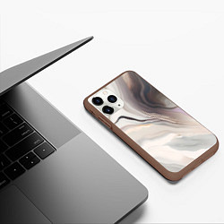 Чехол iPhone 11 Pro матовый Нежная мраморная текстура от нейросети, цвет: 3D-коричневый — фото 2