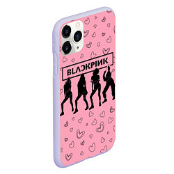 Чехол iPhone 11 Pro матовый Blackpink силуэт, цвет: 3D-светло-сиреневый — фото 2