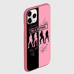 Чехол iPhone 11 Pro матовый Blackpink силуэт девушек, цвет: 3D-малиновый — фото 2