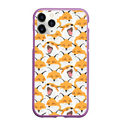 Чехол iPhone 11 Pro матовый Хитрые лисы, цвет: 3D-фиолетовый
