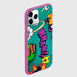 Чехол iPhone 11 Pro матовый Поп арт комикс, цвет: 3D-фиолетовый — фото 2