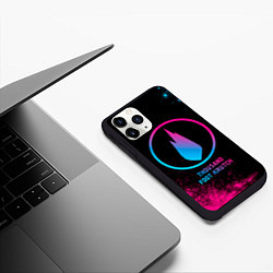Чехол iPhone 11 Pro матовый Thousand Foot Krutch - neon gradient, цвет: 3D-черный — фото 2