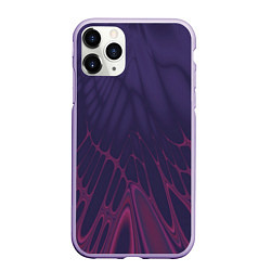 Чехол iPhone 11 Pro матовый Лучи - фиолетовый и розовый - Хуф и Ся, цвет: 3D-светло-сиреневый