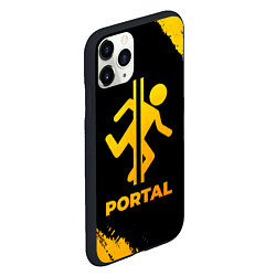 Чехол iPhone 11 Pro матовый Portal - gold gradient, цвет: 3D-черный — фото 2