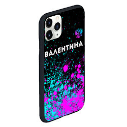 Чехол iPhone 11 Pro матовый Валентина и неоновый герб России: символ сверху, цвет: 3D-черный — фото 2