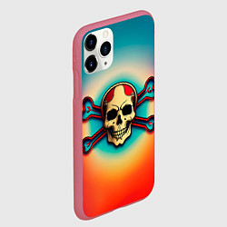 Чехол iPhone 11 Pro матовый Красочный веселый роджер, цвет: 3D-малиновый — фото 2