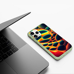 Чехол iPhone 11 Pro матовый Лавовые пузыри, цвет: 3D-салатовый — фото 2