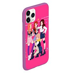 Чехол iPhone 11 Pro матовый Blackpink anime poster, цвет: 3D-фиолетовый — фото 2