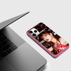 Чехол iPhone 11 Pro матовый Lisa Blackpink, цвет: 3D-малиновый — фото 2