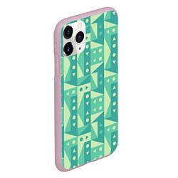 Чехол iPhone 11 Pro матовый Green geometry, цвет: 3D-розовый — фото 2