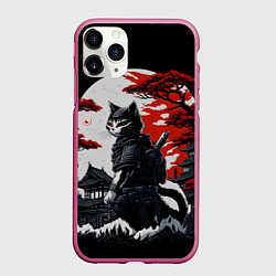 Чехол iPhone 11 Pro матовый Котик ниндзя - мрачный, цвет: 3D-малиновый