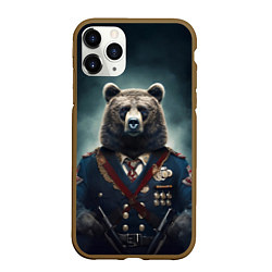 Чехол iPhone 11 Pro матовый Русский медведь от нейросети, цвет: 3D-коричневый