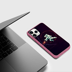 Чехол iPhone 11 Pro матовый Астронавт - камехамеха, цвет: 3D-малиновый — фото 2