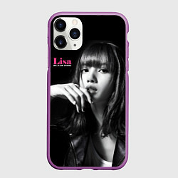 Чехол iPhone 11 Pro матовый Blackpink Lisa in leather jacket, цвет: 3D-фиолетовый