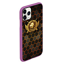 Чехол iPhone 11 Pro матовый Згип gold logo, цвет: 3D-фиолетовый — фото 2