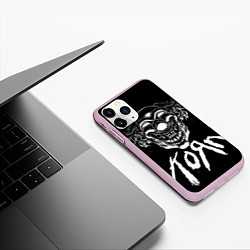 Чехол iPhone 11 Pro матовый KoЯn - clown face, цвет: 3D-розовый — фото 2