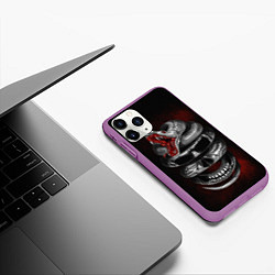 Чехол iPhone 11 Pro матовый Snake skull, цвет: 3D-фиолетовый — фото 2