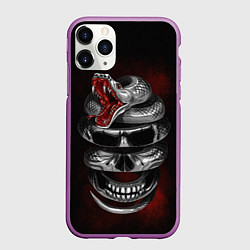 Чехол iPhone 11 Pro матовый Snake skull