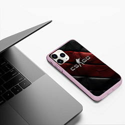 Чехол iPhone 11 Pro матовый CS GO dark red texture, цвет: 3D-розовый — фото 2