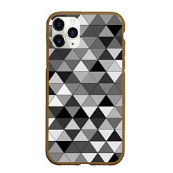 Чехол iPhone 11 Pro матовый Геометрические фигуры треугольник, цвет: 3D-коричневый